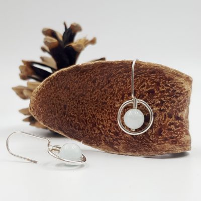 LAGOON CERCLE boucles d oreilles ST20027 argent925 aigue marine PatriciaLemaire 3x1 5cm