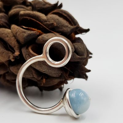 LAGOON FAUX DOUBLE bague ST20054 argent925 aigue marine PatriciaLemaire TU