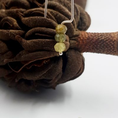 LAGOON boucles d oreilles choupi ST20020 argent925 0gr5 3grenats verts PatriciaLemaire 3x1cmRET