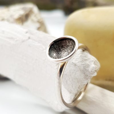 MINI COSSE FIXE bague ST20085 argent925 patine guilloche PatriciaLemaire T58ret