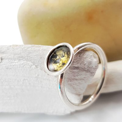 MINI COSSE FIXE bague ST20086 argent925 patine feuille d or PatriciaLemaire T565ret
