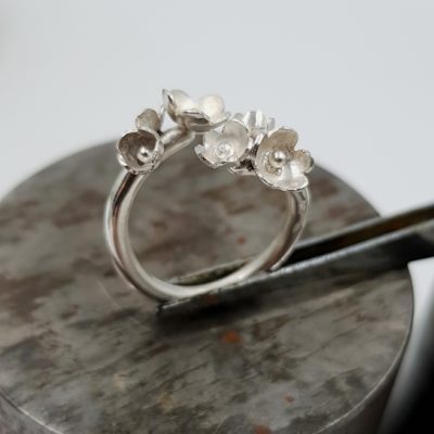 RAMI FIORI bague toi et moi ST20126 argent925 motif fleurs poli PatriciaLemaire T55 2