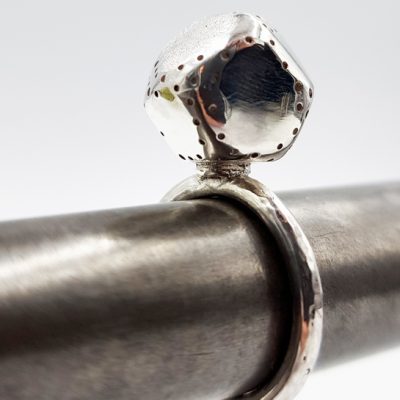 ROCK AND ROLL bague ST20120 argent925 poli motif caillouPM PatriciaLemaire T54 1