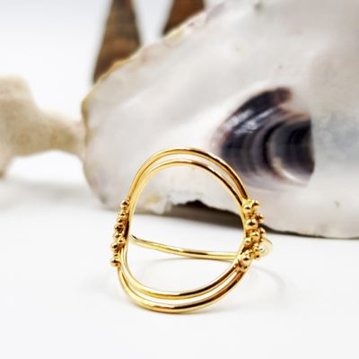 SILHOUETTE GRAIN D OR bague ST17036 or750 granulation PatriciaLemaire T53ret