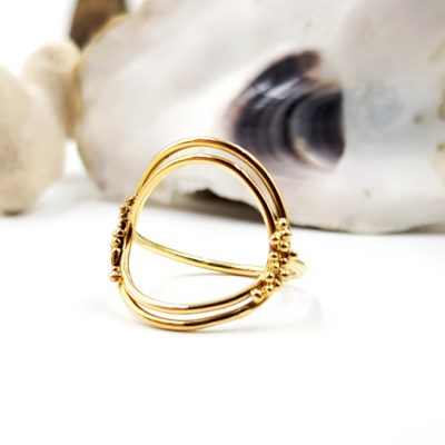 SILHOUETTE GRAIN D OR bague ST18067 or750 granulation PatriciaLemaire T58ret
