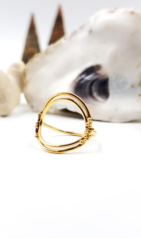 SILHOUETTE GRAIN D OR bague ST18067 or750 granulation PatriciaLemaire T58ret