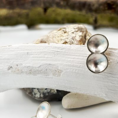 TWINCOSSE boucles d oreilles ST18070 argent925 patine feuille d or PatriciaLemaire 2 5X0 9cmret