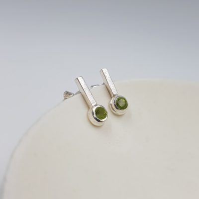 HOPE VERT GM boucles d oreilles ST23158 argent925 peridots PatriciaLemaire 1 5x0 6cm